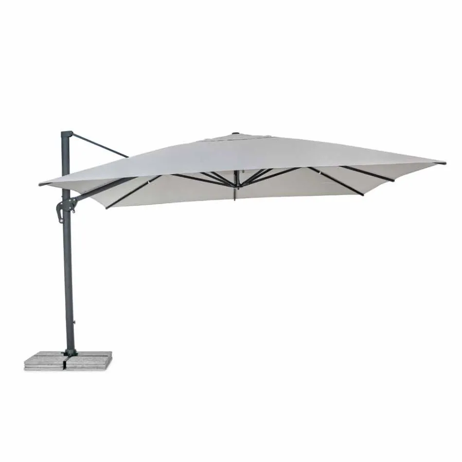 Outdoor Umbrella 4x4 in Light Gray Polyester and Aluminum - Daniel Viadurini
