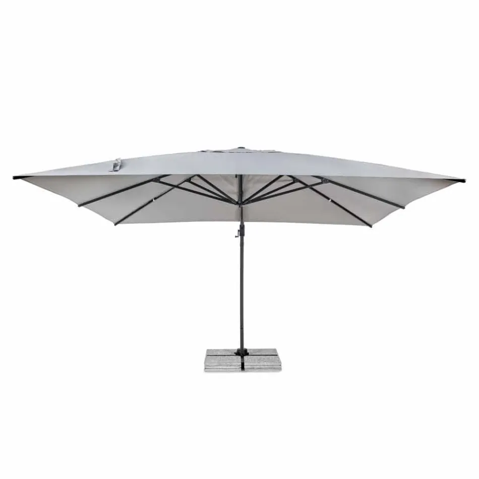 Outdoor Umbrella 4x4 in Light Gray Polyester and Aluminum - Daniel Viadurini