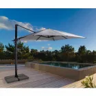 Outdoor Umbrella 4x4 in Light Gray Polyester and Aluminum - Daniel Viadurini