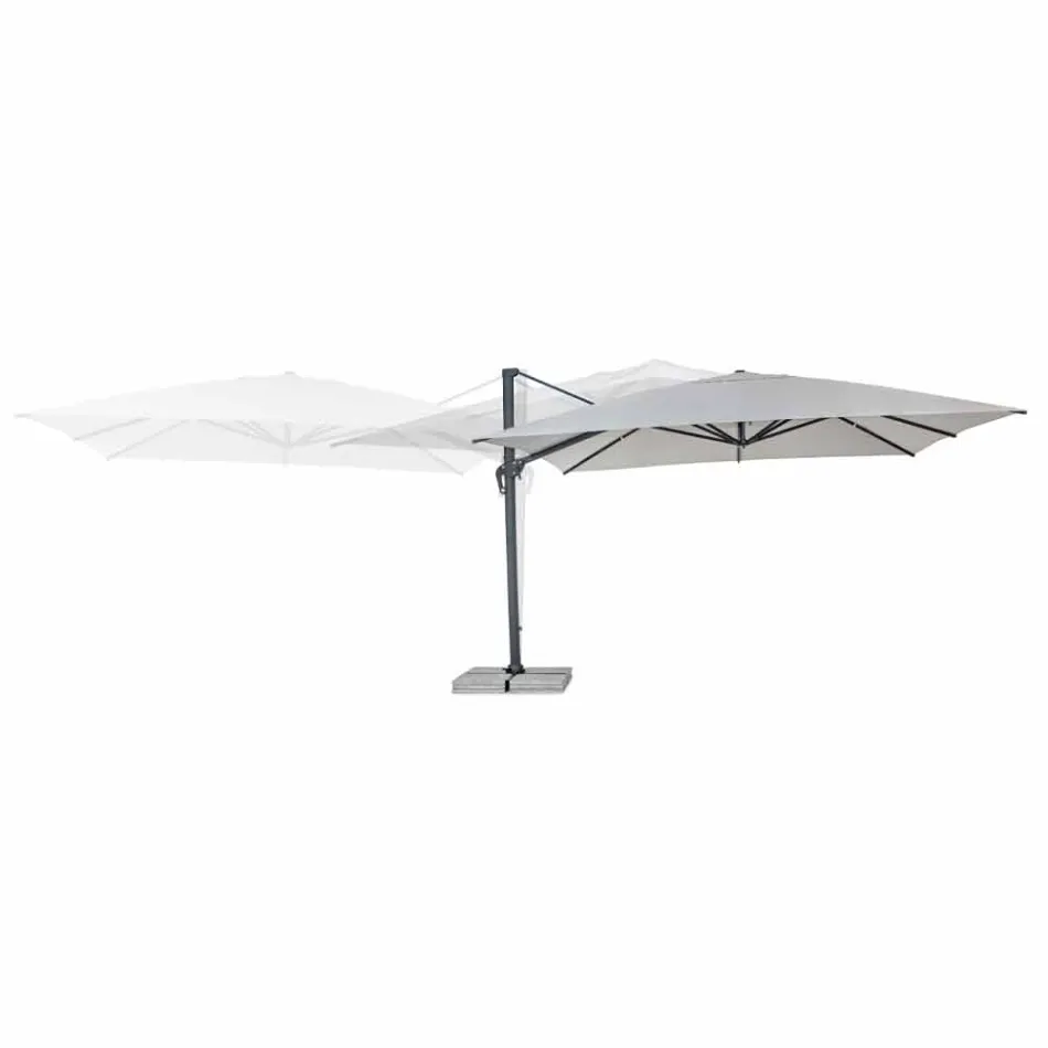 Outdoor Umbrella 4x4 in Light Gray Polyester and Aluminum - Daniel Viadurini