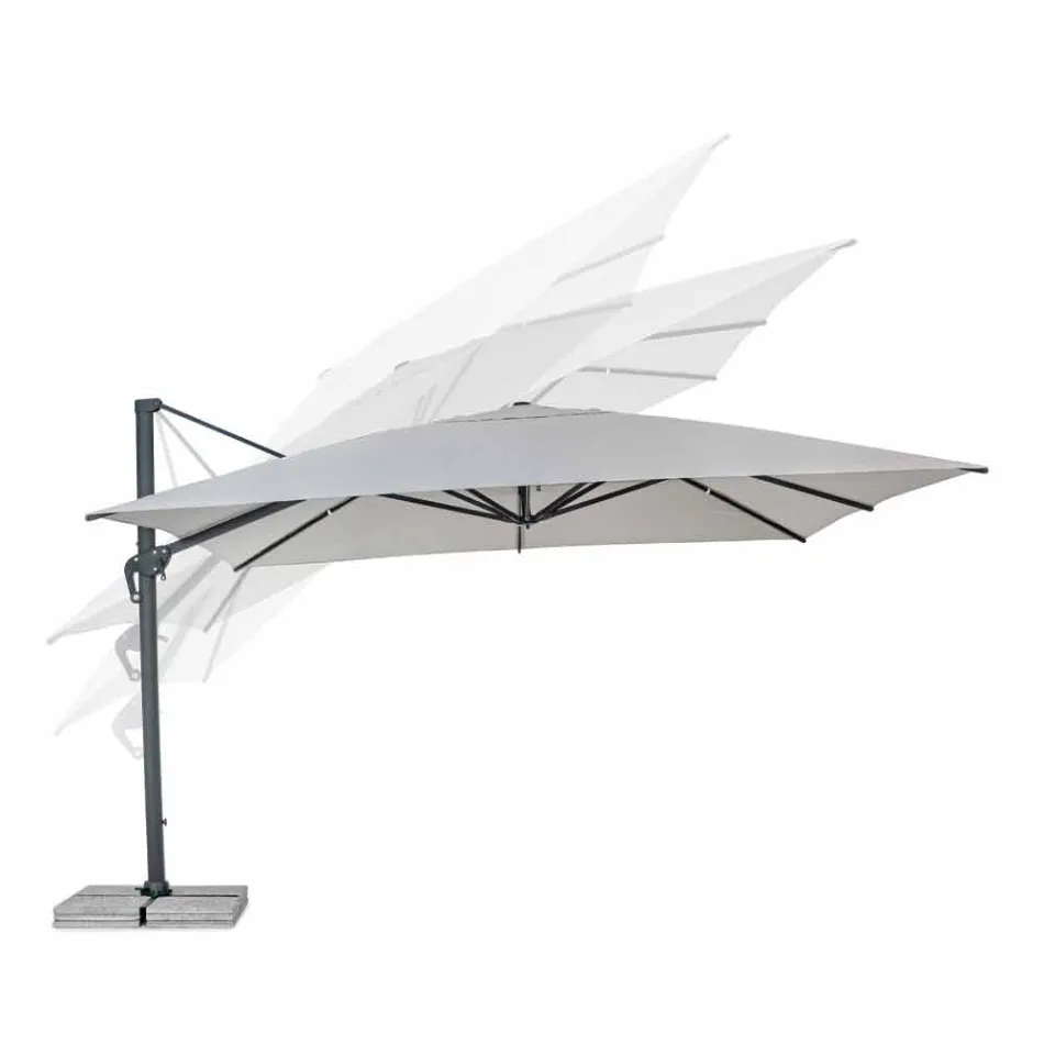 Outdoor Umbrella 4x4 in Light Gray Polyester and Aluminum - Daniel Viadurini