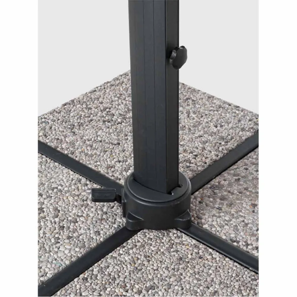 Outdoor Umbrella 4x4 in Light Gray Polyester and Aluminum - Daniel Viadurini