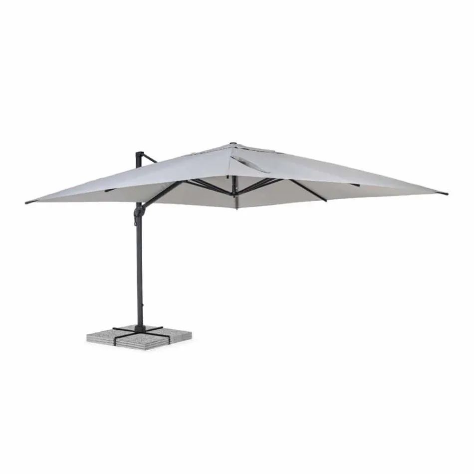 Outdoor Umbrella 4x4 in Light Gray Polyester and Aluminum - Daniel Viadurini