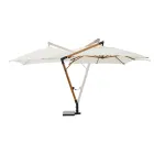 Outdoor Umbrella in Wood and Ecru Polyester 3x4, Homemotion - Passmore Viadurini
