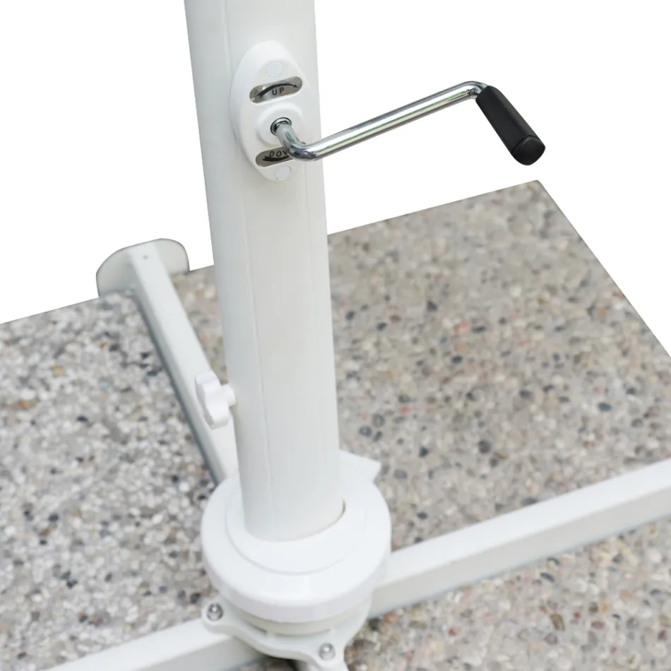 Outdoor Umbrella in Polyester with White Aluminum Structure - Zinica Viadurini