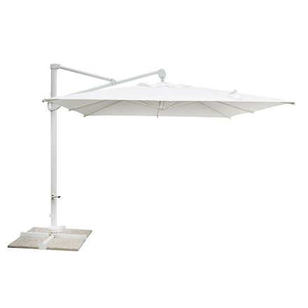 Outdoor Umbrella in Polyester with White Aluminum Structure - Zinica Viadurini