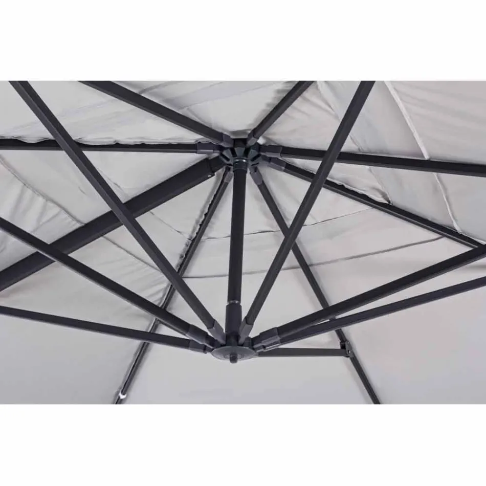 3x4 Garden Umbrella with Light Gray Polyester Fabric - Dalton Viadurini