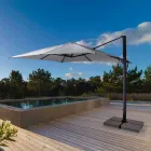 3x4 Garden Umbrella with Light Gray Polyester Fabric - Dalton Viadurini