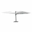3x4 Garden Umbrella with Light Gray Polyester Fabric - Dalton Viadurini