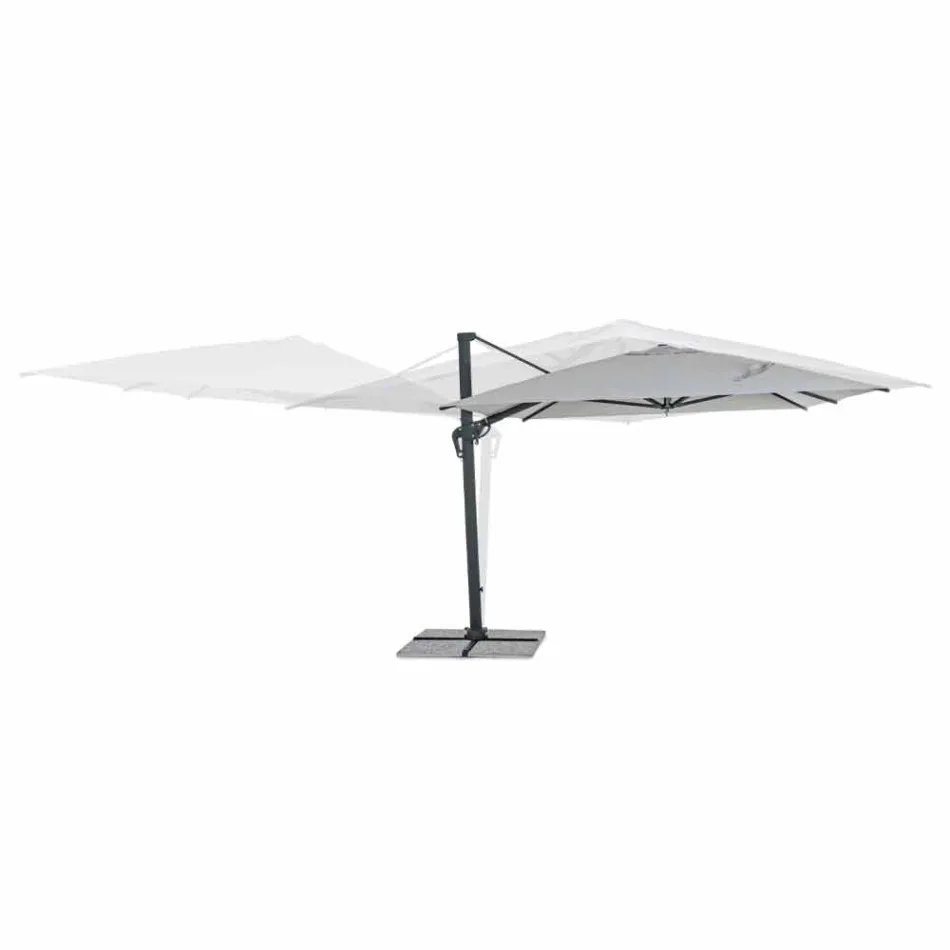 3x4 Garden Umbrella with Light Gray Polyester Fabric - Dalton Viadurini