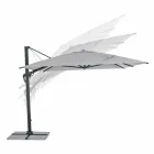 3x4 Garden Umbrella with Light Gray Polyester Fabric - Dalton Viadurini
