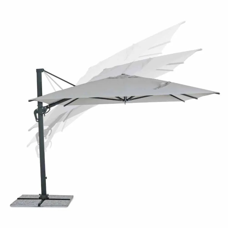 3x4 Garden Umbrella with Light Gray Polyester Fabric - Dalton Viadurini