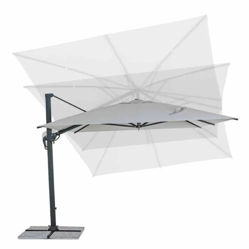 3x4 Garden Umbrella with Light Gray Polyester Fabric - Dalton Viadurini