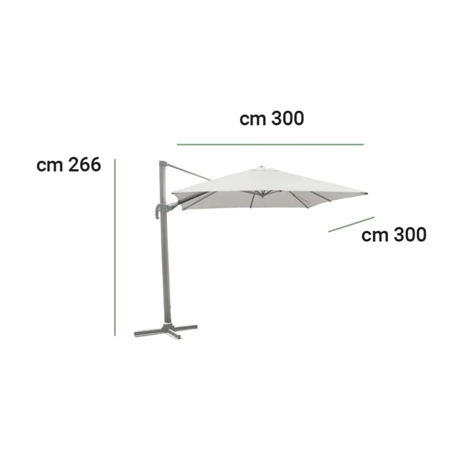 Garden Parasol with Aluminum Structure and Acrylic Fabric - Jayce Viadurini