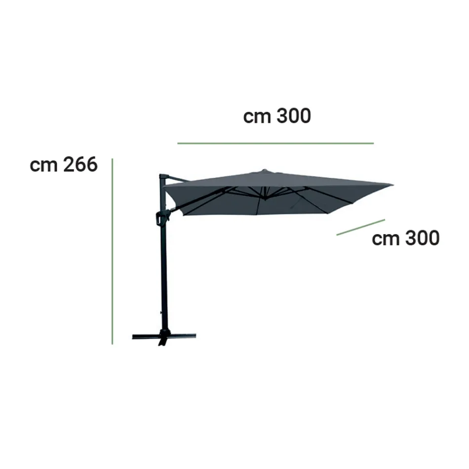 Garden Parasol with Aluminum Structure and Acrylic Fabric - Jayce Viadurini