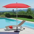Garden Umbrella with Structure in Striped Aluminum and Fabric - Renaud
