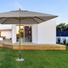 Garden Umbrella with Dove Gray Polyester Canvas 3x4 m, Homemotion - Lucius Viadurini