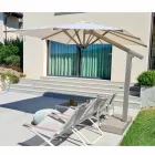 Garden Umbrella in White or Anthracite Aluminum 300x300 cm - Lapillo Viadurini