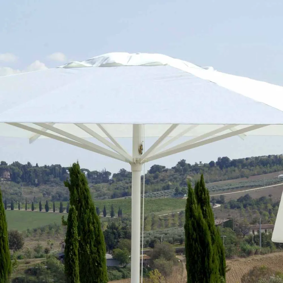 Garden Umbrella in Acrylic Fabric and Aluminum Made in Italy - Solero Viadurini