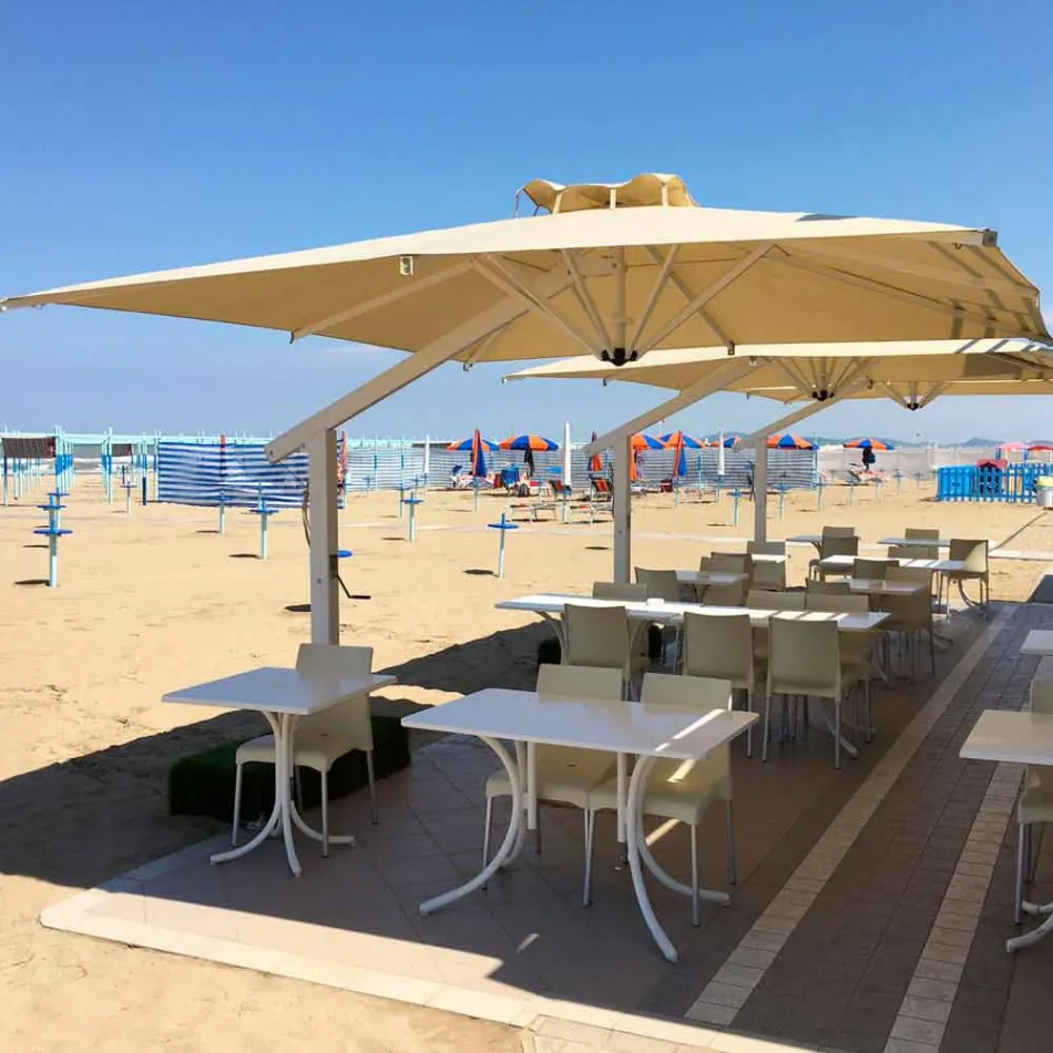 Aluminum Umbrella with White or Anthracite Arm 350x350 cm - Lapillo Viadurini