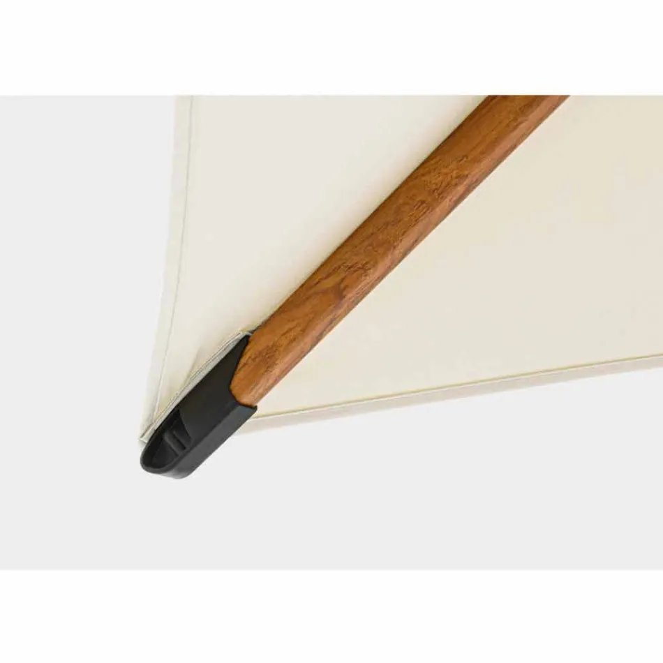 3x3 Outdoor Umbrella in Aluminum with Beige Polyester Fabric - Leano Viadurini