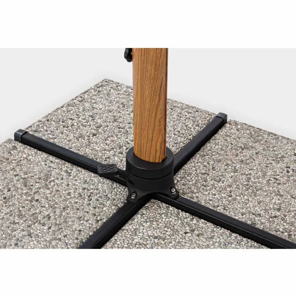 3x3 Outdoor Umbrella in Aluminum with Beige Polyester Fabric - Leano Viadurini