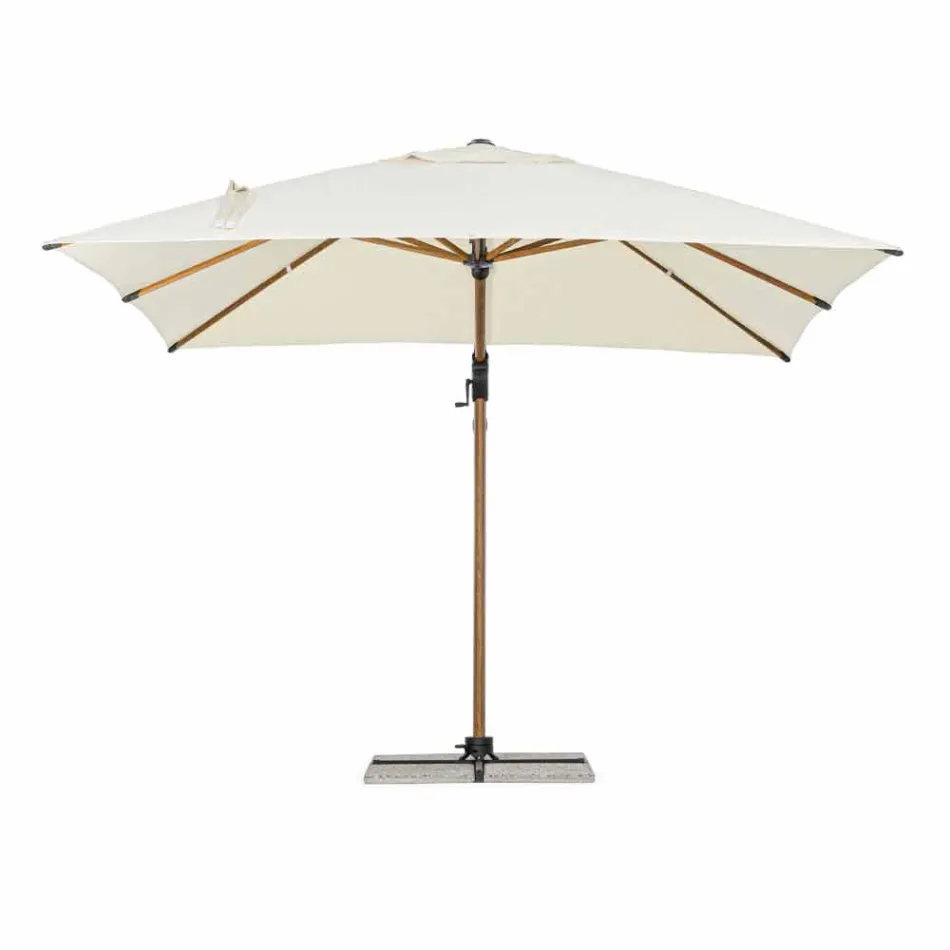 3x3 Outdoor Umbrella in Aluminum with Beige Polyester Fabric - Leano Viadurini