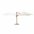 3x3 Outdoor Umbrella in Aluminum with Beige Polyester Fabric - Leano Viadurini