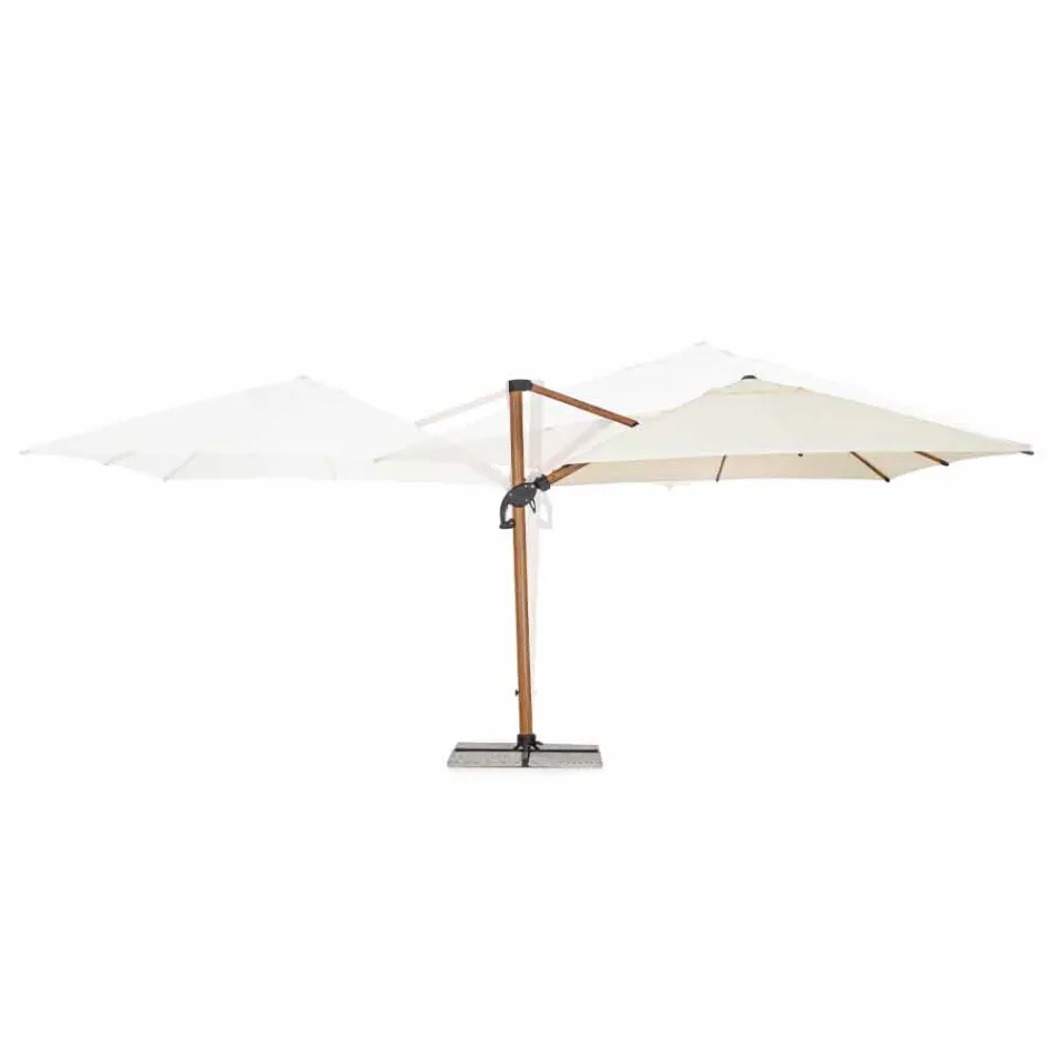 3x3 Outdoor Umbrella in Aluminum with Beige Polyester Fabric - Leano Viadurini