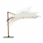 3x3 Outdoor Umbrella in Aluminum with Beige Polyester Fabric - Leano Viadurini