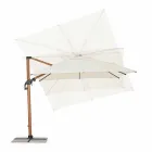 3x3 Outdoor Umbrella in Aluminum with Beige Polyester Fabric - Leano Viadurini