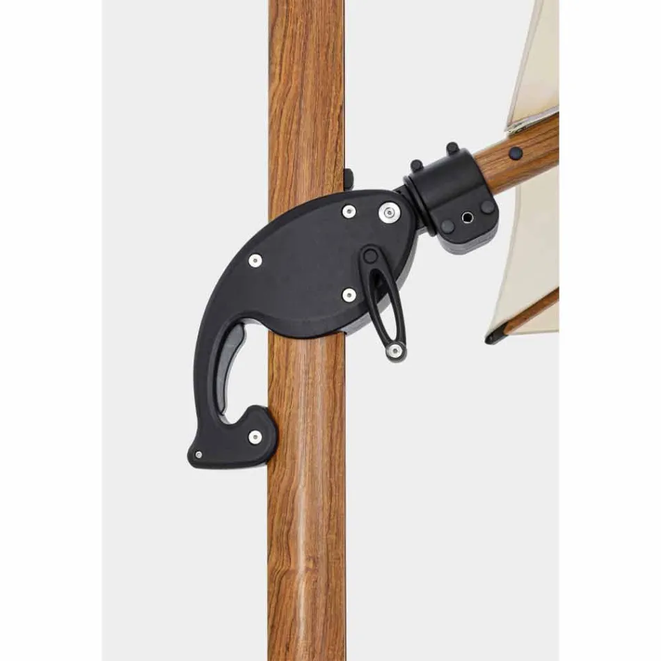 3x3 Outdoor Umbrella in Aluminum with Beige Polyester Fabric - Leano Viadurini