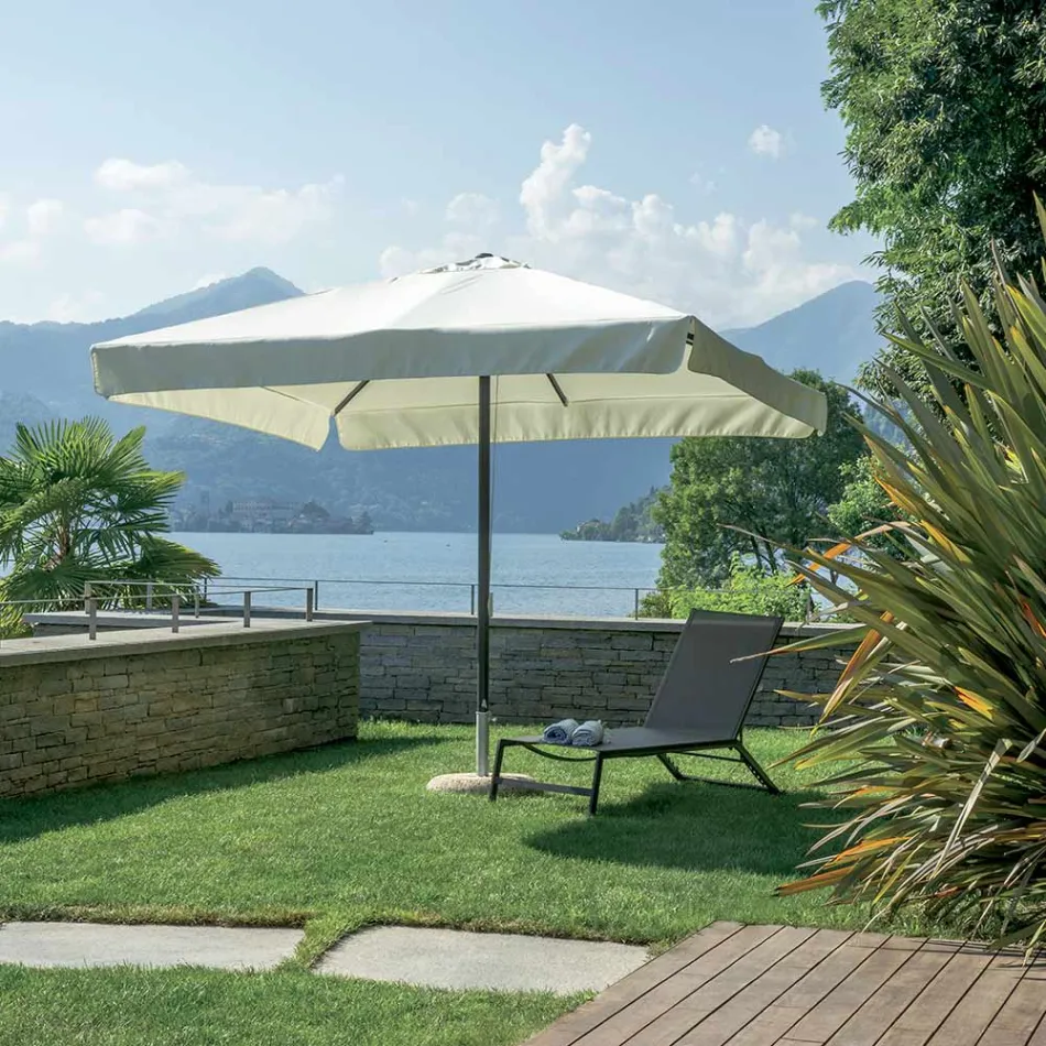 3x3 Meter Square Umbrella in Resin-Coated Polyester - Arbor Viadurini