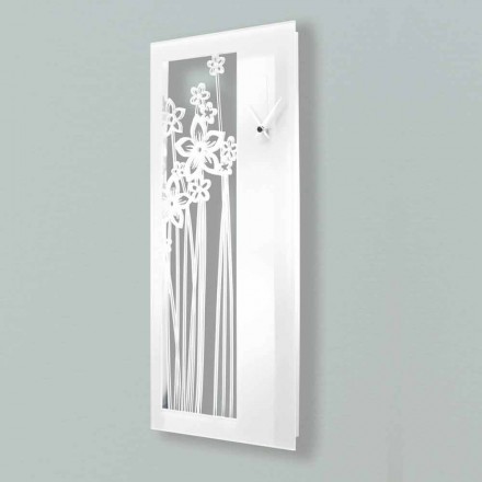 Modern Rectangular Design Wall Clock in White Plexiglass - Elara Viadurini