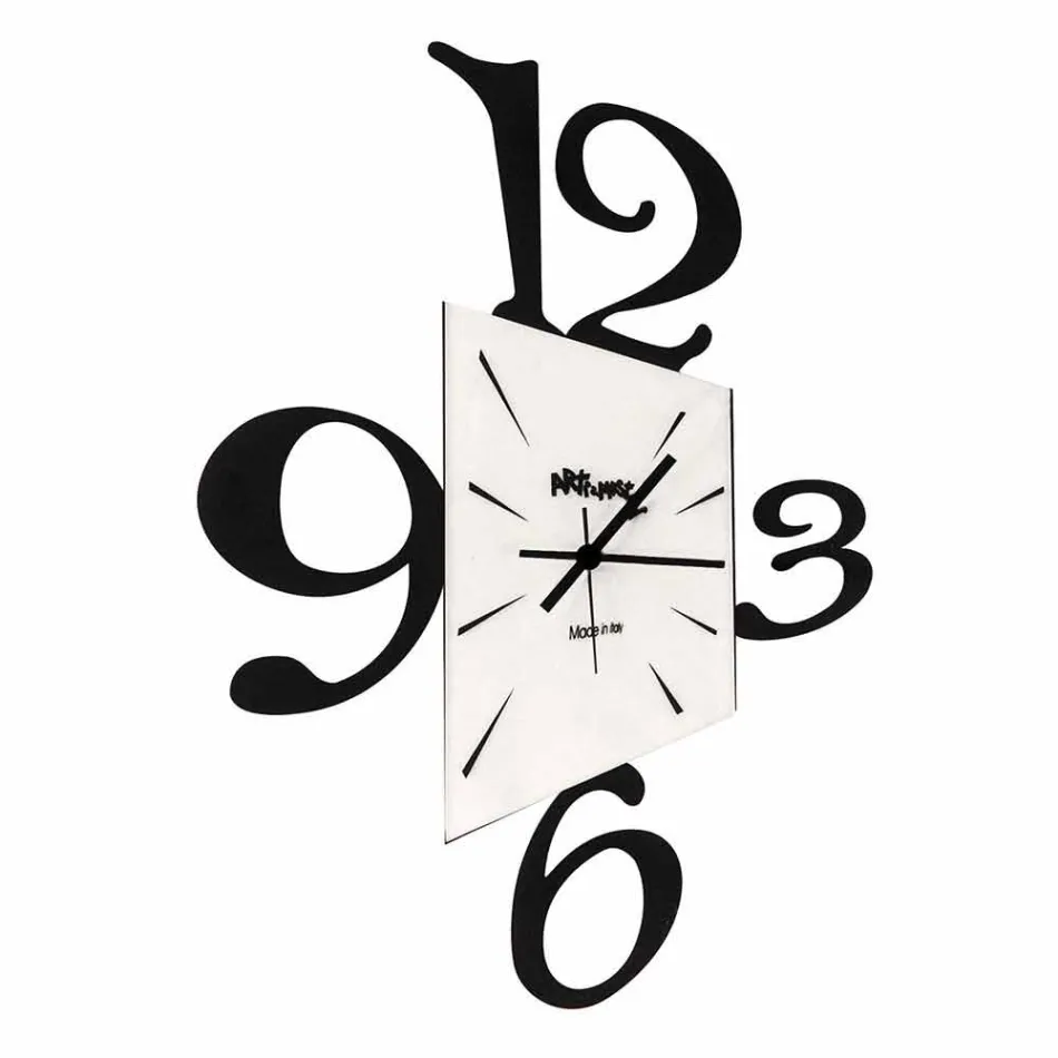 Design Wall Clock in Black Iron or Aluminum Made in Italy - Prospi Viadurini