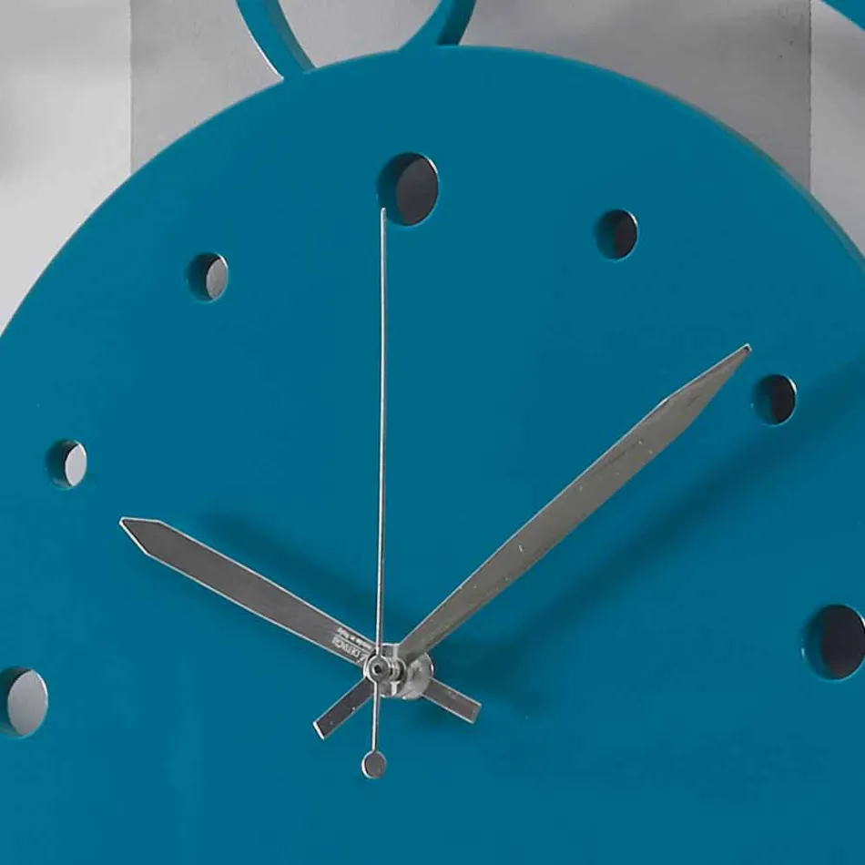 Wall Clock in Wood Design Large Modern Colored Round - Infondoalmar Viadurini