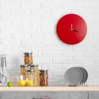Red Wall Clock with Round and Modern Italian Design in Wood - Callisto Viadurini