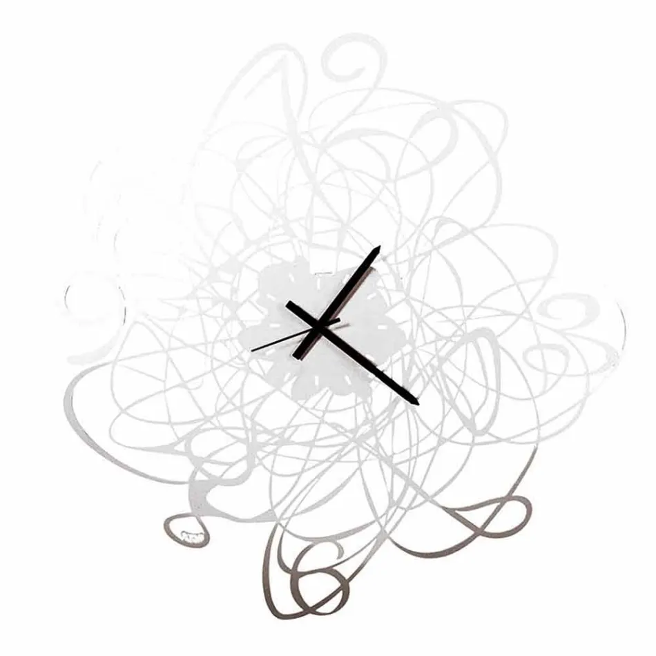 Modern Design Wall Clock in Black Iron or White Made in Italy - Baldo Viadurini