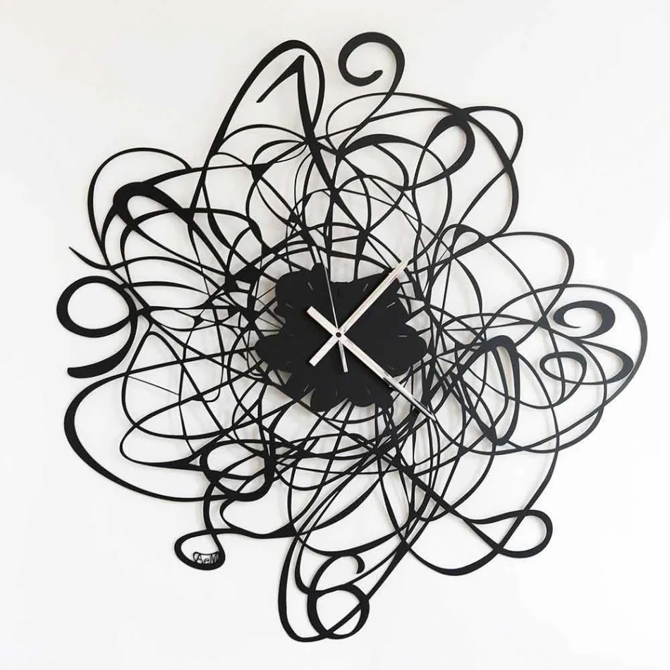 Modern Design Wall Clock in Black Iron or White Made in Italy - Baldo Viadurini