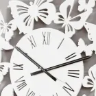 Wall Clock Colored Wood Modern Design Decorated with Butterflies - Papilio Viadurini