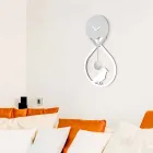 White and Gray Stylized Modern Design Wall Pendulum Clock - Thebes Viadurini