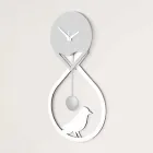 White and Gray Stylized Modern Design Wall Pendulum Clock - Thebes Viadurini