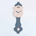 Modern Gray and Pink Design Wall Pendulum Clock in Wood - Cuckoo