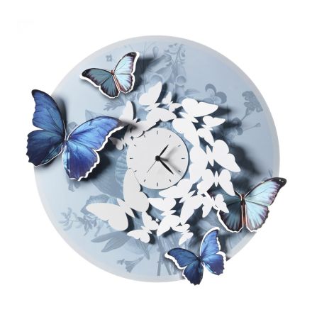 Clock with Butterfly Decoration in Different Finishes Made in Italy - Cufflinks Viadurini