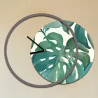 Clock with Wooden and Printed Panel Made in Italy - Malawi Viadurini