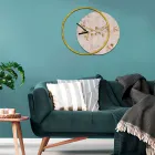 Clock with Wooden and Printed Panel Made in Italy - Malawi Viadurini