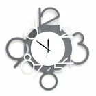 Large and Modern Design Wall Clock in White and Gray Wood - Digit Viadurini