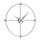 Wall Clock in Satin Steel with Chromatic Details Made in Italy - Lucky Viadurini