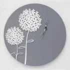 Modern Design Round Decorated Gray Wood Wall Clock - Shower Head Viadurini
