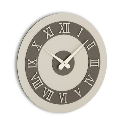 MDF Wall Clock and Roman Numerals in Linen Relief - Chronoform Viadurini